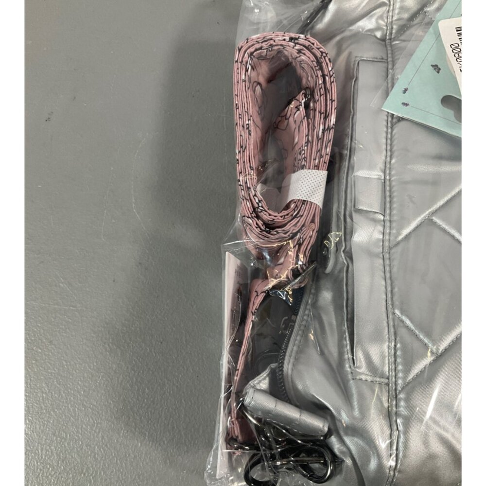 Lug Flare 2 Metallic Silver Crossbody Bag - RFID, Retractable Key, Pen Holder, C - Picture 3 of 6